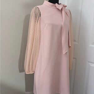 Vince Camuto Blush Long Sleeve Dress with Bow